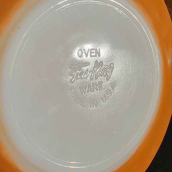 Collectable Peach Fire King cups & saucers - Picture 2 of 5